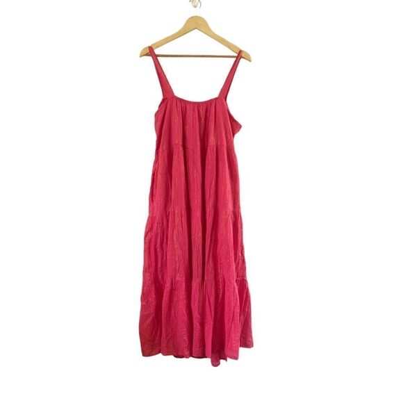 Karina Grimaldi Belle Maxi Tassel Dress in Pink Cherry, Size Medium - Picture 8 of 10